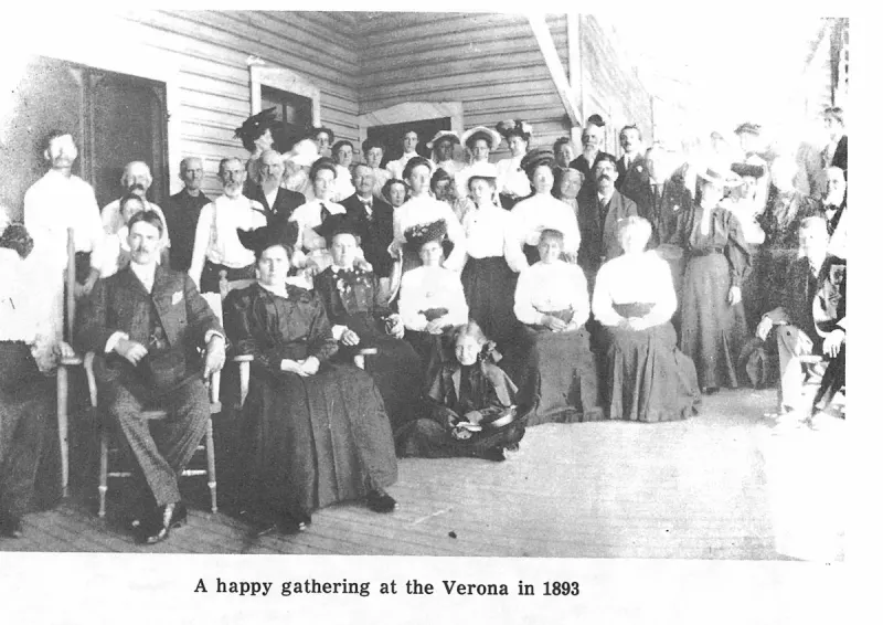 A happy gathering at the Verona in 1893