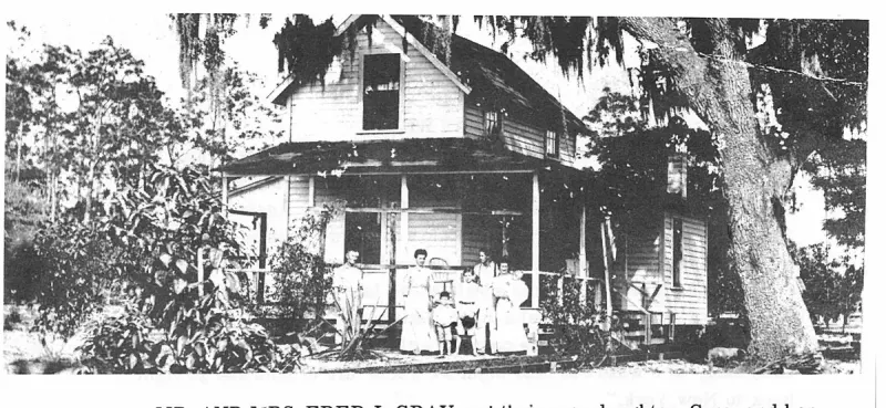 MR. AND MRS. FRED J. GRAY and their only daughter, Cora, and her husband, Fred Elmore (Mutt) Wray