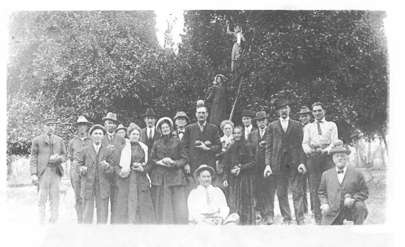 A typical group of prospectors who came and stayed at the Verona Hotel