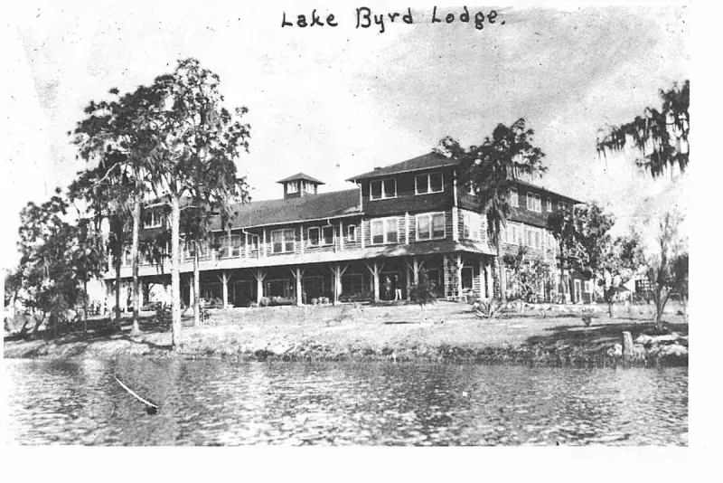 LAKE BYRD LODGE was built in 1919 as a club house for the Florida-Pittsburgh Company