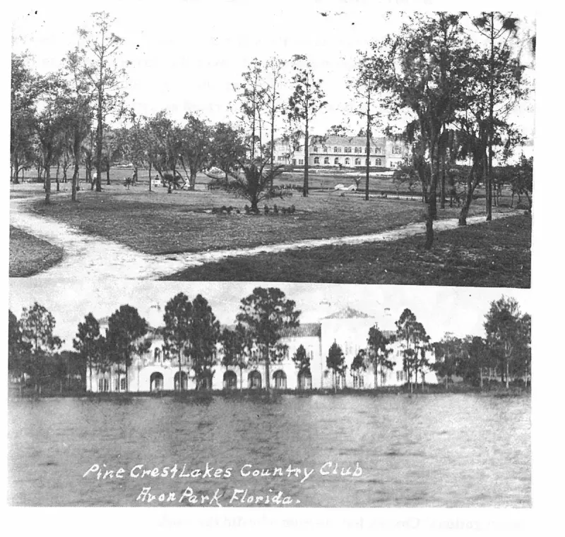 PINECREST LAKES HOTEL, was built in 1925 as a private club with membership made up of a group of northern