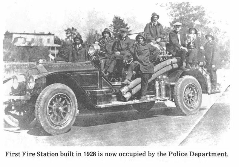 First Fire Station built in 1928 is now occupied by the Police Department