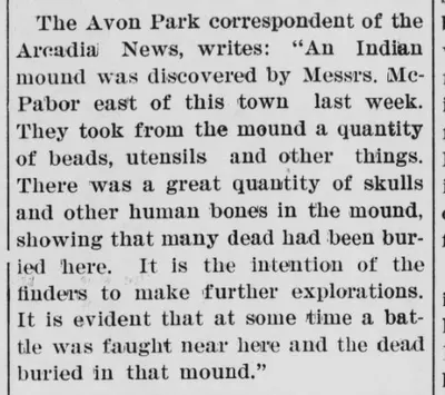 The Florida Agriculturist, July 5, 1899 (Indian Mound Report)