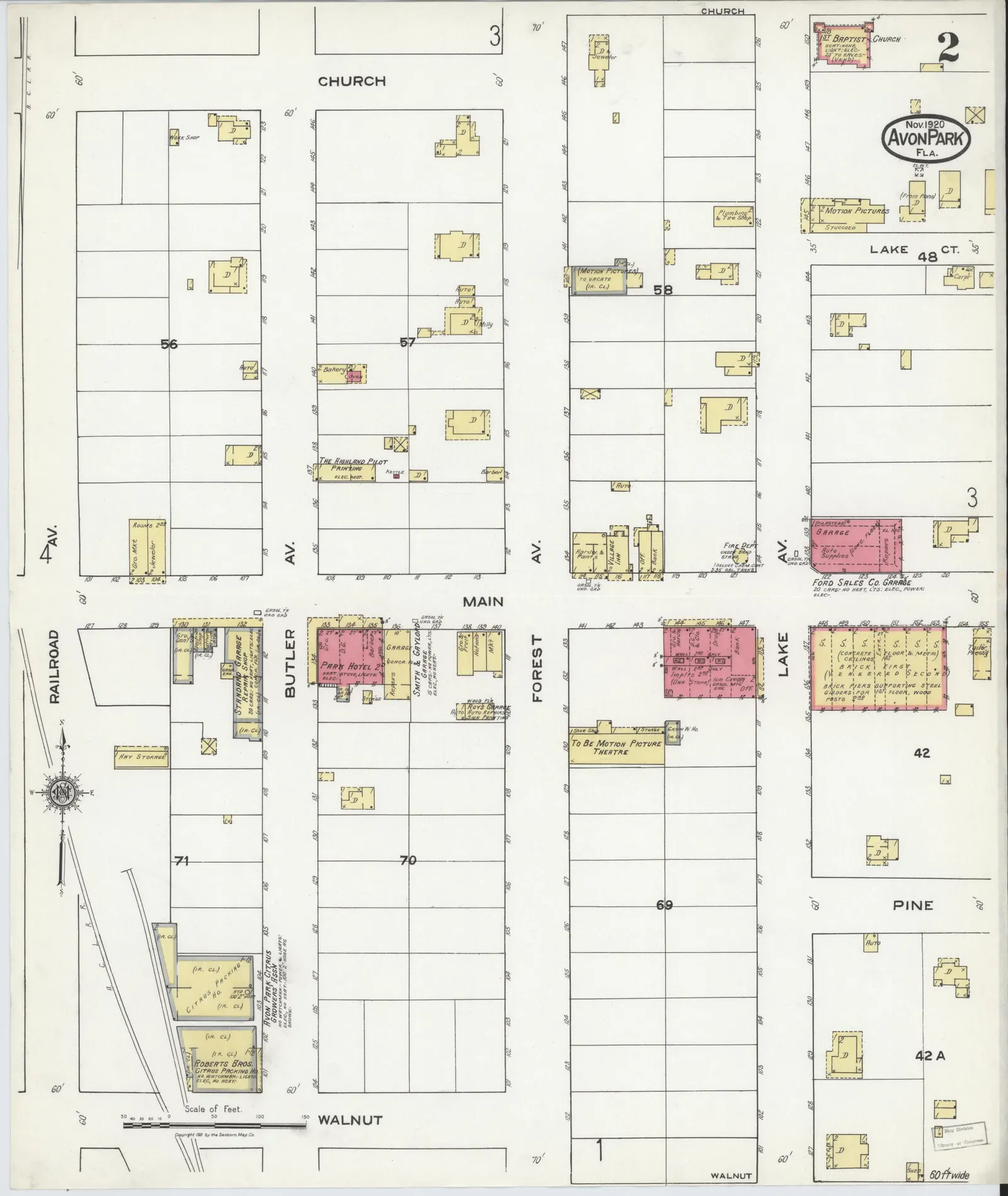 Sanborn fire insurance map, Avon Park, November 1920 — sheet 2