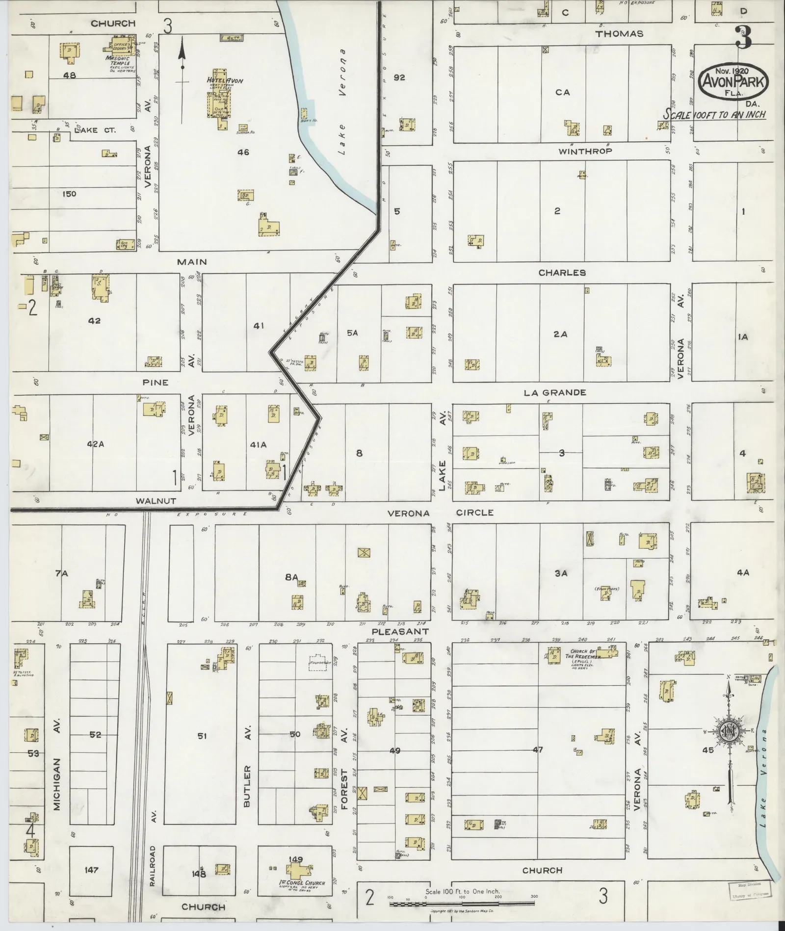 Sanborn fire insurance map, Avon Park, November 1920 — sheet 3